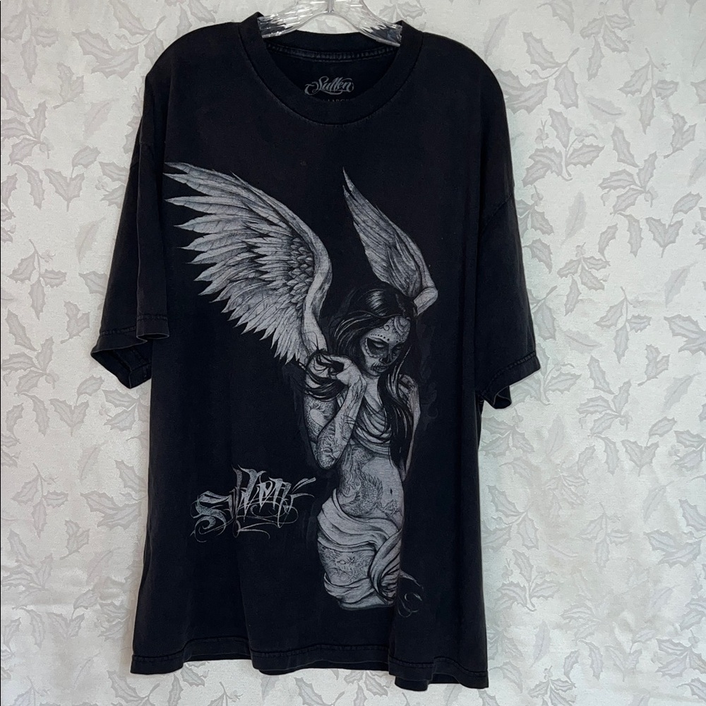 Sullen Graphic Pin Up Gothic Winged Woman Collaboration Series Big Gus/smith XL